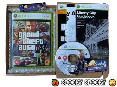 Grand Theft Auto IV XBOX 360 - UK PAL VGC CIB with Map - High Quality Packing - Image 1 of 4