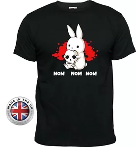 T-shirt Monty Python Holy Graal Coniglio di Caerbannog nera. Unisex+donna aderente - Foto 1 di 9
