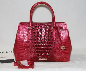 Brahmin Small Finley Satchel Merlot Ombre Melbourne Leather Purse Tote Bag NWT - Picture 1 of 8