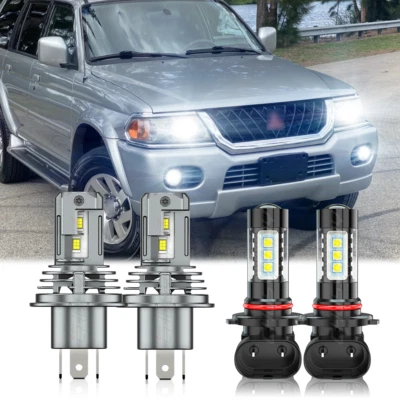 Faro antiniebla haz alto/bajo para Mitsubishi Montero 2001-2006 4 piezas H4 9145 Foto 1 de 4