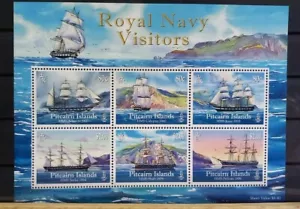 G529 - Pitcairn Islands 2009 'Royal Navy Visitors', Set of Six in $8.40 M/S MNH - Picture 1 of 1