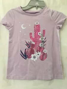 NWT Oshkosh Cactus Tee Shirt Top Girls Short Sleeve Lilac sz 5,7 - Picture 1 of 3