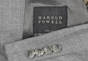 Harold Powell Gray 3 Button Blazer Jacket Sports Coat 46L Crosshatch Summer - Picture 1 of 11
