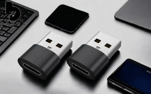 2 x USB A auf USB C Adapter Stecker USB C Ladekabel Adapter NEU TOP ANGEBOT - Bild 1 von 4