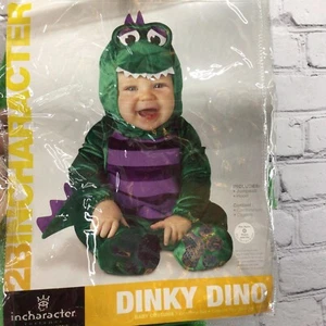 Dinky Dino Dinosaur Infant Costume Size 0-6 Mos Incharacter Green Jumpsuit - Picture 1 of 8