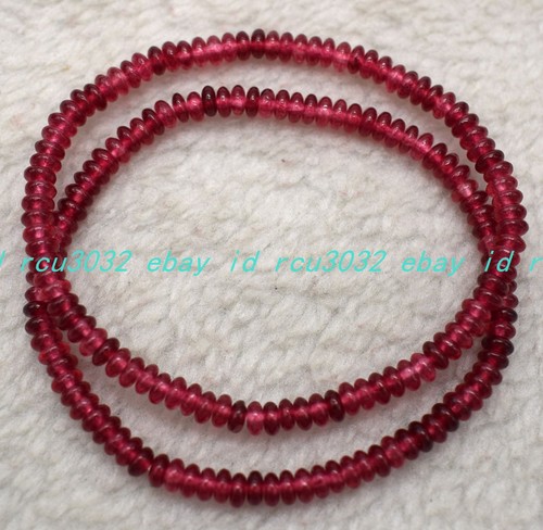 VALENTINO Moda 2 Pz Braccialetto Pietra Preziosa Giada Rossa Liscia 2x4mm 7 5 pollici