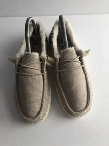 Hey Dude Womens Wendy Funk Wool Beige Slip On Shoes Women's US Size 7 - Picture 1 of 7