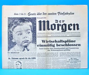 Der Morgen 10. Januar 1958 zum 66. Geburtstag Hochzeit 10.01.1958 DDR 10.1.1958 - Bild 1 von 1