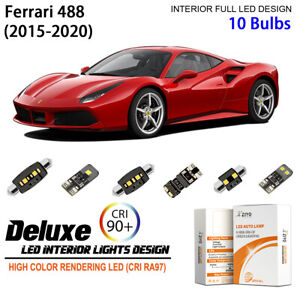 LED Interior Light Kit for Ferrari 488 2015-2020 White Dome Light Bulbs Upgrade