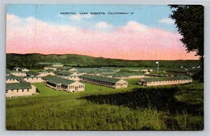 Postcard Camp Roberts Hospital Birdseye San Miguel California CA Vintage Linen - Picture 1 of 2