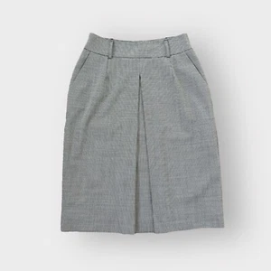 Charles Gray London Houndstooth Single Pleat Knee Length Office Business Skirt - Picture 1 of 7