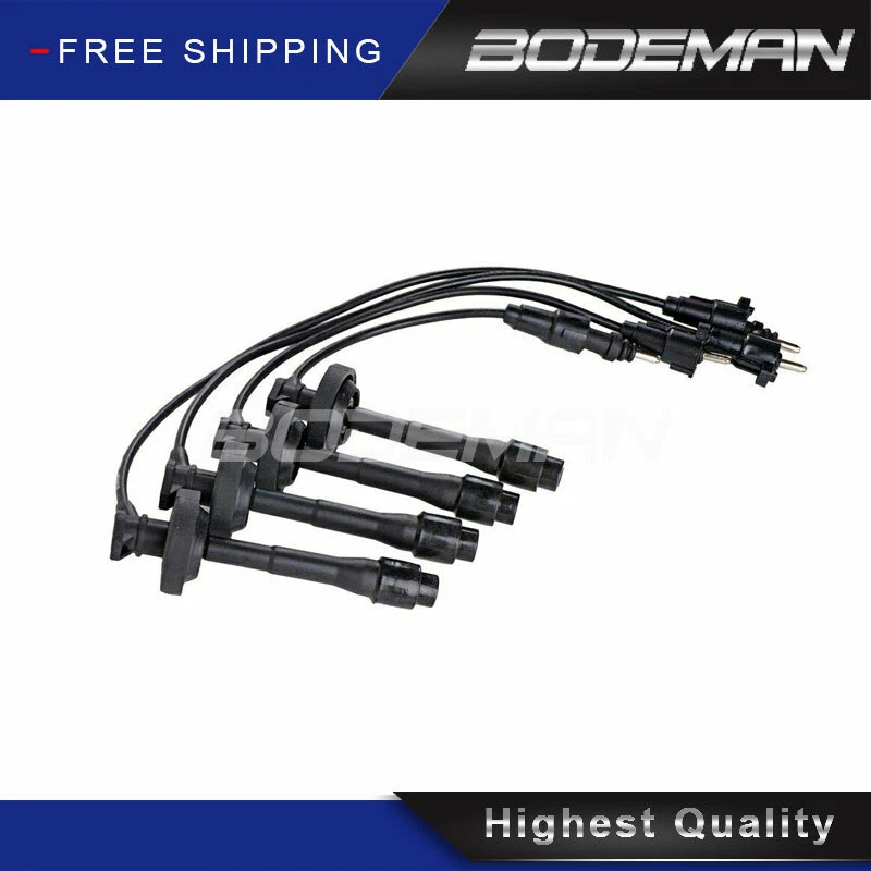 4PC 5mm Ignition Spark Plug Wires for 1998 1999 Toyota Corolla Chevrolet Prizm - Image 1 of 4