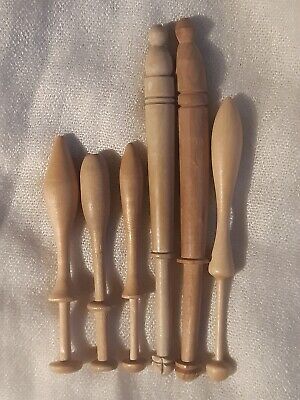 Wooden Lace Making Bobbins X6 - Vintage Pre-owned • 18.68€