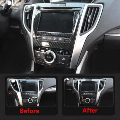 For Acura TLX 2015-22 Carbon Fiber ABS Air Conditioning Switch Panel Cover Trim Foto 1 de 4