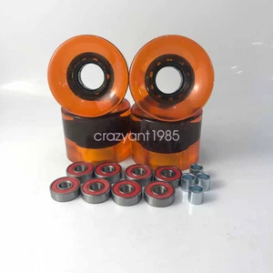 16pcs Skateboard Part 4pcs 78A Longboard Wheels 8pcs ABEC-9 Bearings 4pcs Spacer - Picture 1 of 10