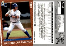 David Gates 2003 Grandstand Rancho Cucamonga Quakes #NNO Card *AutographDen*