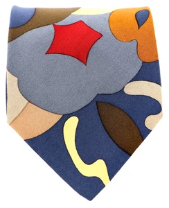 Cravatta uomo vintage Galli's Spagna 100% twill seta astratta floreale 59 x 3,5 - Foto 1 di 3