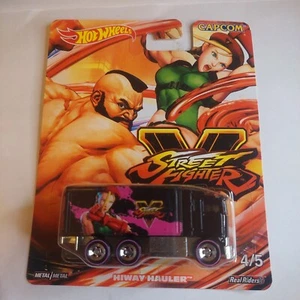 HIWAY HAULER HOT WHEELS STREET FIGHTER V 4/5 BLACK  PREMIUM REAL RIDERS - Picture 1 of 1
