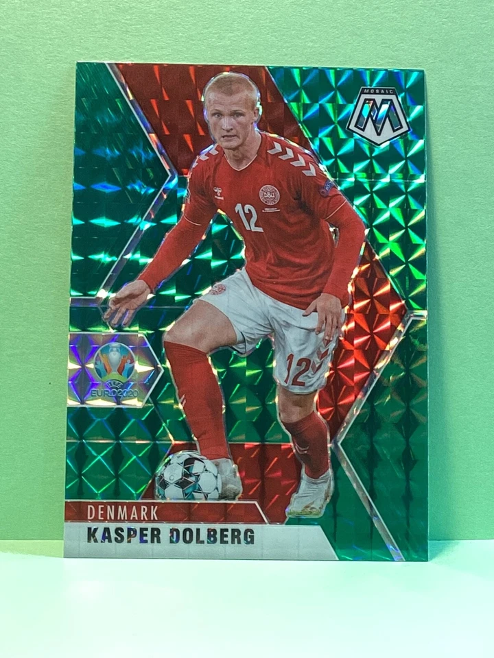 KASPER DOLBERG 2021 mosaic UEFA Euro 2020 soccer green mosaic prizm refractor - Image 1 of 1