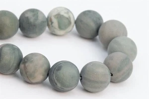 10 mm Natürlich Matt Grün Braun Jaspis Perlen Klasse AAA Rund Lose Perlen 7,5 Zoll - Bild 1 von 3