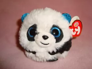 2021 TY Beanie TyPuff Puffies Bamboo the Panda Bear 3" tall plush damage tags - Imagen 1 de 8