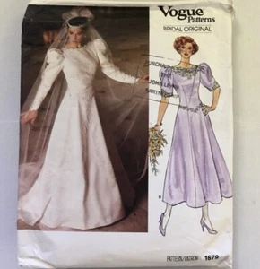 1679 - Vogue Bridal Wedding Dresses - Size 12 Vintage Sewing Pattern - Picture 1 of 2