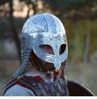 Antique Viking Helmet Medieval Mail Chain Steel Helmet 16 Gage Aching Helmet