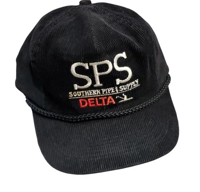 Sombrero vintage de pana negro sureño pipa y suministro. Tamaño ajustable. Foto 1 de 4