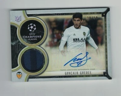 GONCALO GUEDES 2018-19 Topps Museum UEFA Champions League JERSEY PATCH AUTO #/50 - Image 1 of 2