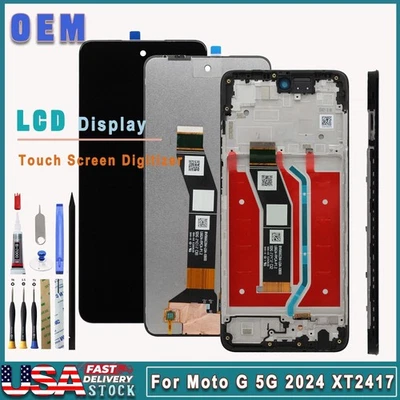 Marco digitalizador de pantalla táctil con pantalla LCD fabricante de equipos originales para Motorola Moto G 5G 2024 XT2417 Foto 1 de 4