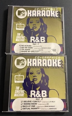 MTV Karaoke R&B Hits Volume 1 & 2 (The Singing Machine) TLC Aaliyah R. Kelly Foto 1 de 3