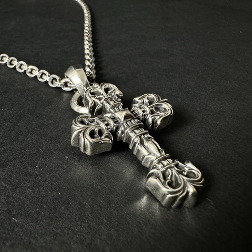 CHROME HEARTS Ciondolo filigrana XS cuori cromati NUOVISSIMO