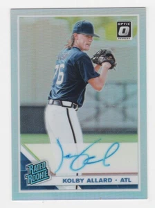 2019 DONRUSS OPTIC HOLO PRIZM RATED ROOKIE AUTOGRAPH KOLBY ALLARD BRAVES - Picture 1 of 2