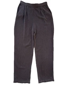 St. John Collection Santana Knit Pants 12 Brown Barrel Pleat VTG USA “Flaw” - Picture 1 of 11