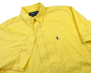 Polo Ralph Lauren Blake Button Down Kurzarm Pony Hemd Gelb Herren XL - Bild 1 von 10