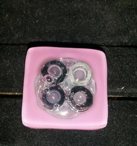 14- BAGUE JEUNE CREATEUR 23EME FUSION  EN VERRE INDUSTRIEL TRES CLASSE ET CHIC - Picture 1 of 3