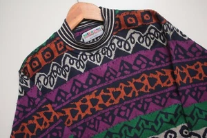 Missoni Vintage Abstract Multicolor Knitted Sweater - Picture 1 of 4