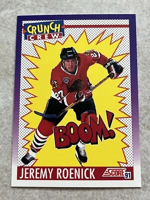 1991-92 Score #305 Jeremy Roenick Purple Crunch Crew NHL Chicago Blackhawks - Image 1 of 2