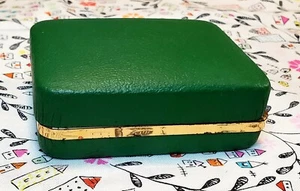 Vintage Manschettenknöpfe Markenlos Grün 50-60er Jahre Leerkarton mit Originalpreisschild - Bild 1 von 6