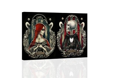 Nightmare before Christmas Sally and Jack - CANVAS OR PRINT WALL ART - Image 1 of 2