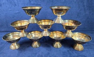 8 张 Rockford Silver Co. #107 银盘甜点 Sherbet Bowls 复古 — 第 1/4 张图片