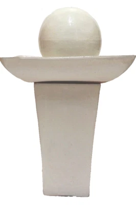 Feng Shui Spring Brunnen Zier Kugel Keramik Steinzeug Garten Zimmer Weiss - Bild 1 von 4