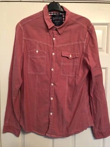 New Look Men’s Long Sleeved Red Collared Shirt Size M - Picture 1 of 2