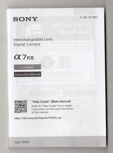 Manual de instrucciones de la cámara Sony A7RIII / A7R III / Alpha 7R III en inglés - Imagen 1 de 6