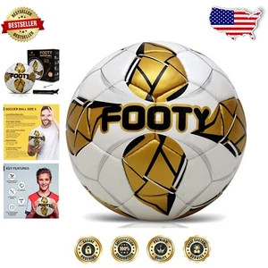 Professional Size 5 Hand-Stitched Leather Soccer Ball with Pump - Youth Training - Picture 1 of 8