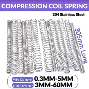 Small Compression Spring Pressure Coil Springs 304 Stainless Steel 305mm Long - Picture 1 of 9