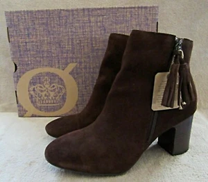 BORN F54123 Michie Dark Brown Suede Leather Bootie Boots Shoes US 8.5 EUR 40 NWB - Picture 1 of 8