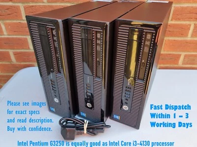 Fast HP 6GB RAM 500GB HDD DVI VGA Wi-Fi Win10Pro Pentium G3250 - Image 1 of 4