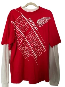 Camisa NHL Detroit Red Wings Reebok Manga Larga Mangas Térmicas Roja Blanca Para Hombre’s L - Imagen 1 de 12