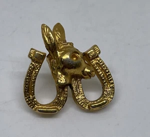 Lapel Pin Horseshoe and Donkey Political Collectible - Picture 1 of 2